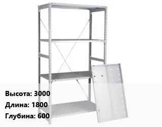 Стеллаж металлический 3000х1800х600